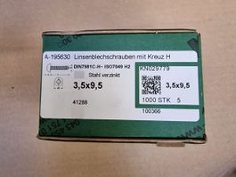 1`800 Stück * Linsenblech-Schraube mit Kreuz H, 3,5x9,5